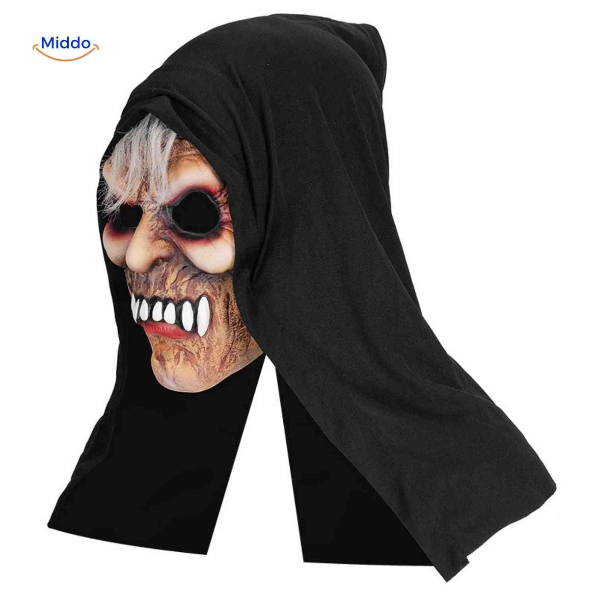 Horror mask with creepy grin for Halloween costumes.