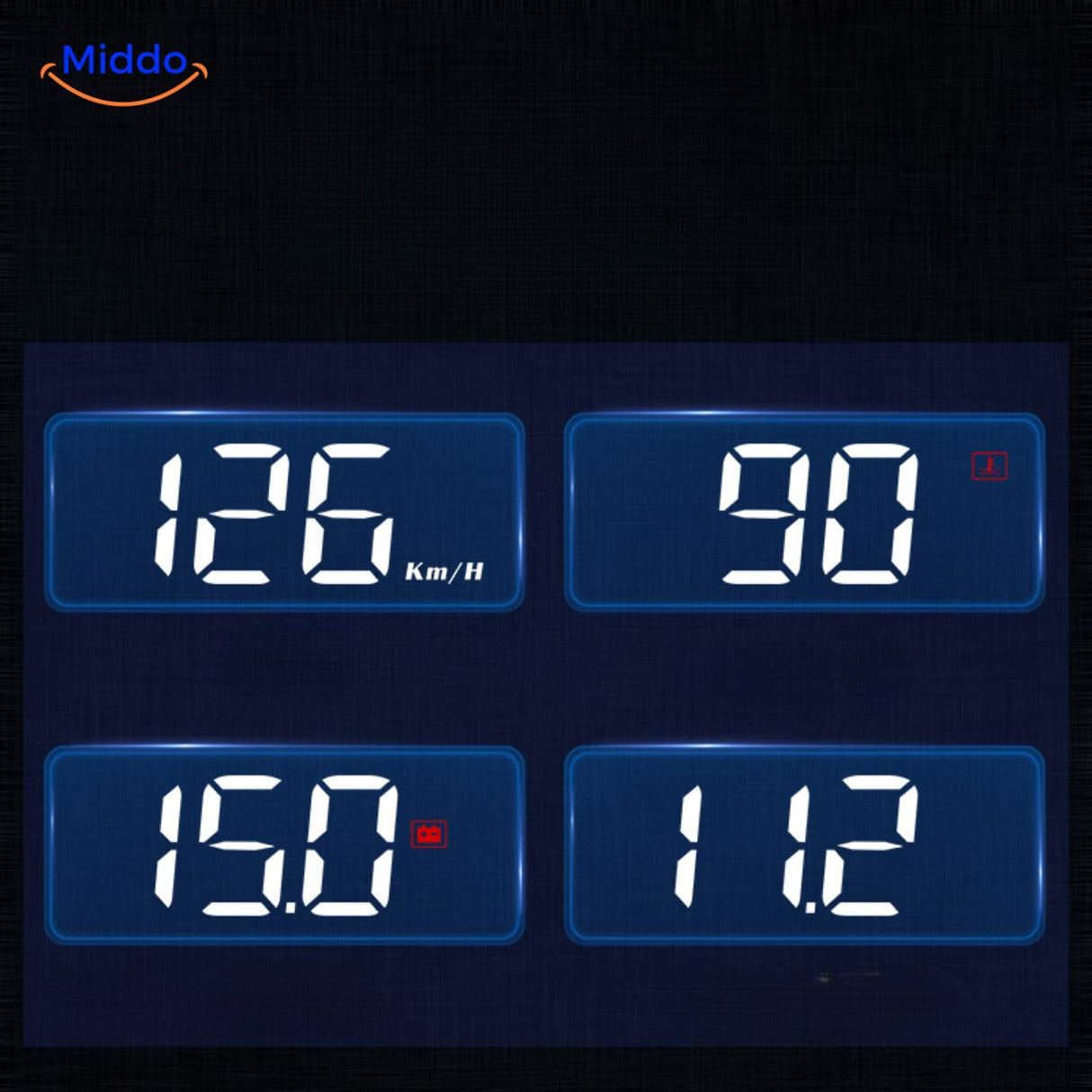 Visiopro HUD with OLED screen displaying GPS speed data and vehicle metrics