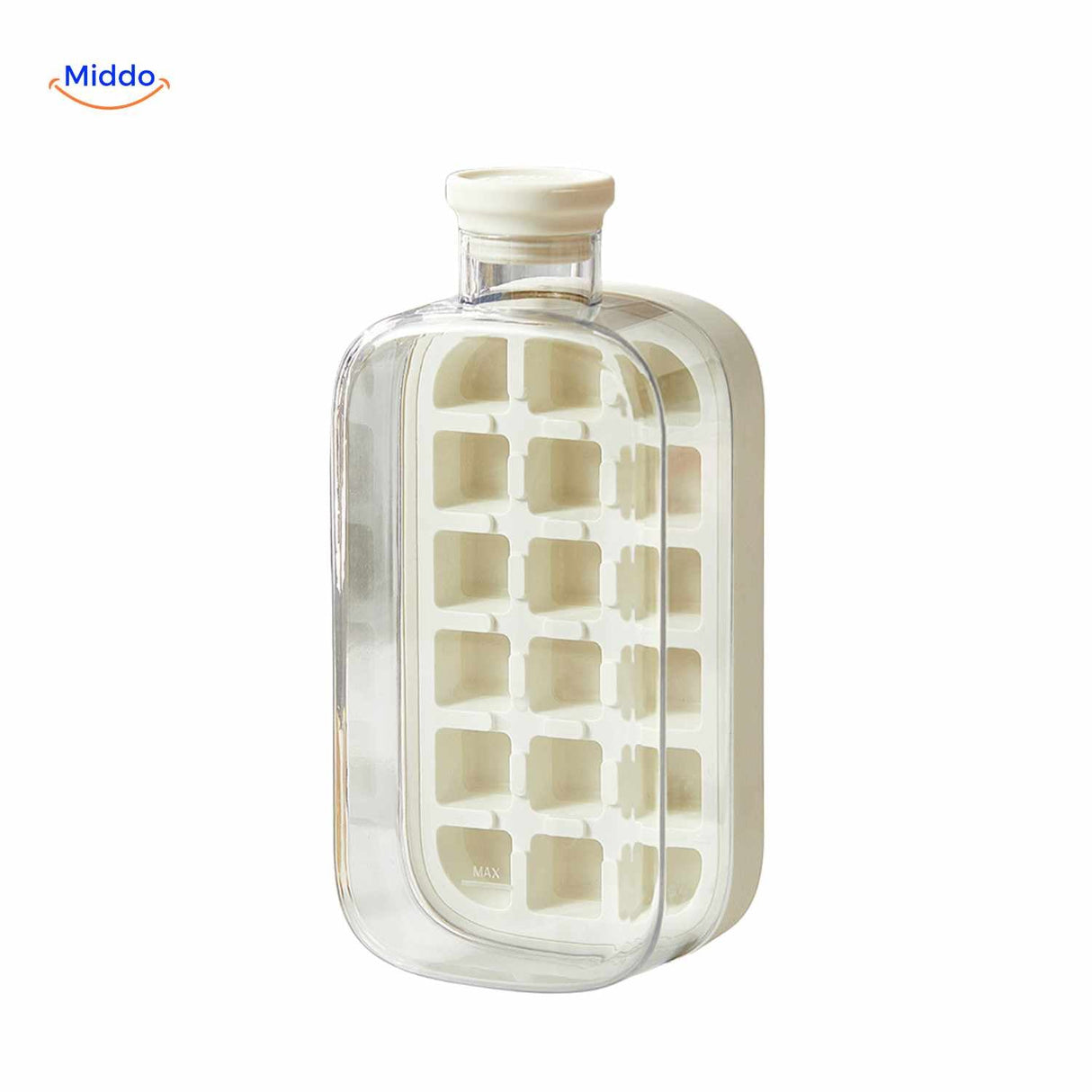 White large ice bottle with increased ice cube capacity