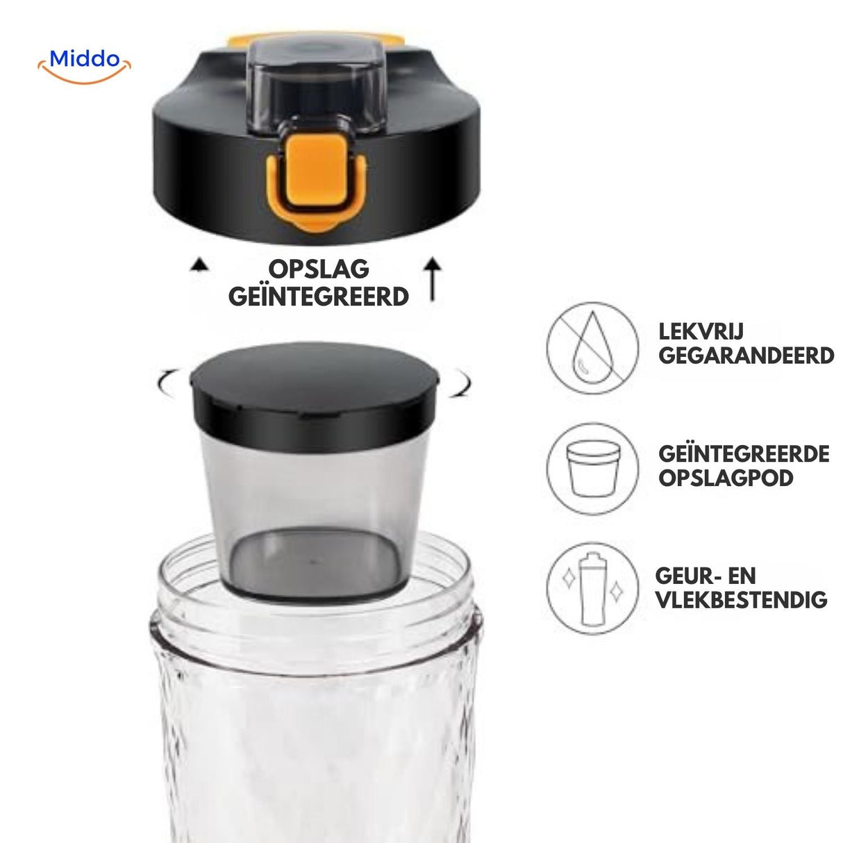 Integrated storage pod with leak-proof compartment design.