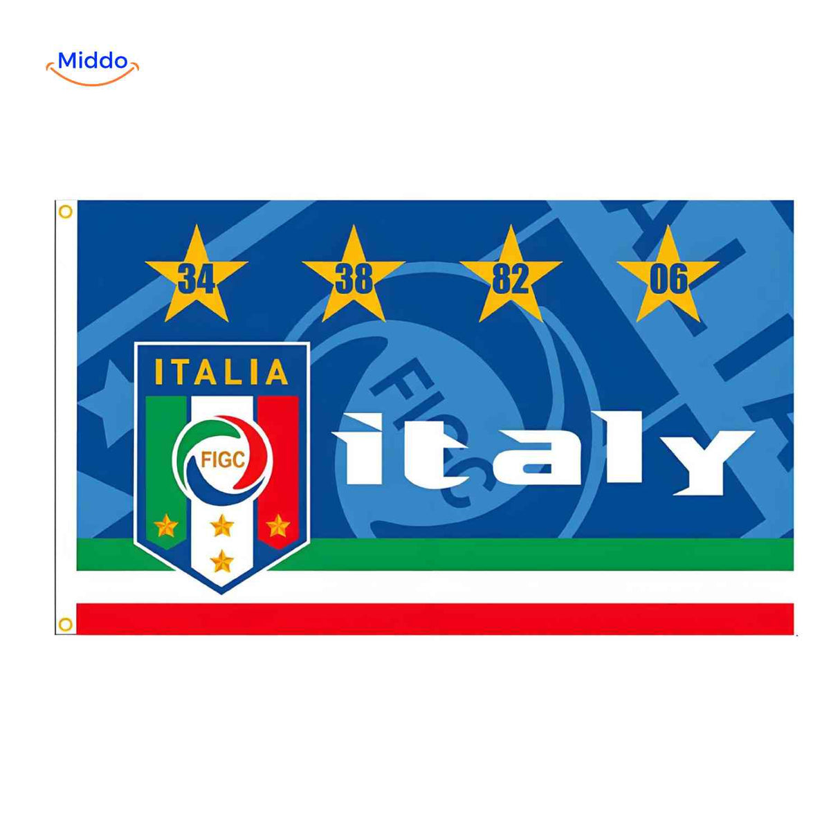 Italy FIGC national football team flag with federation logo design.