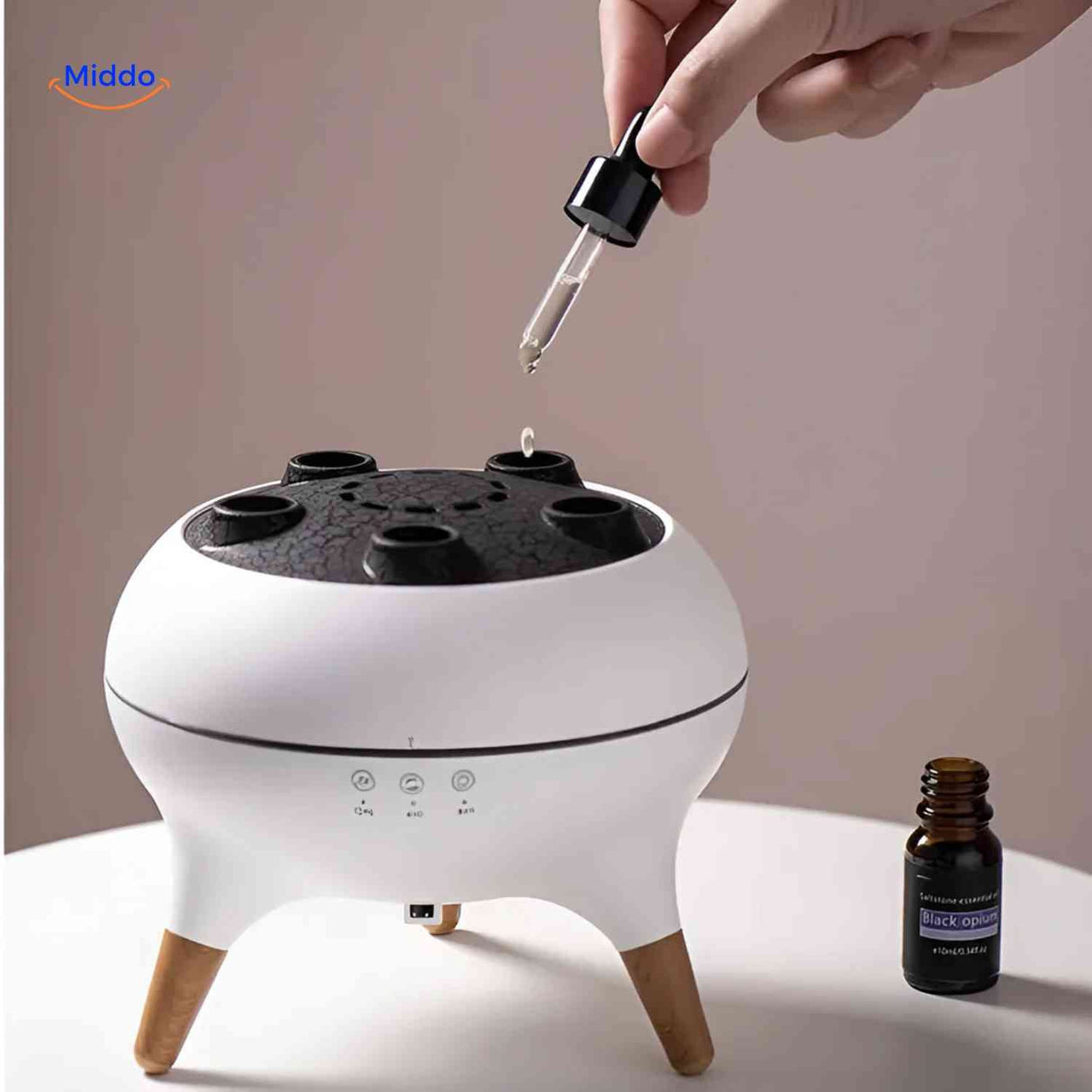 Jellyfish diffuser using essential oils and pipette for direct aromatherapy.