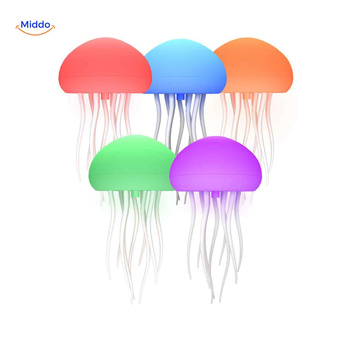 Multicolor JellyGlow jellyfish lamps perfect for all ages.