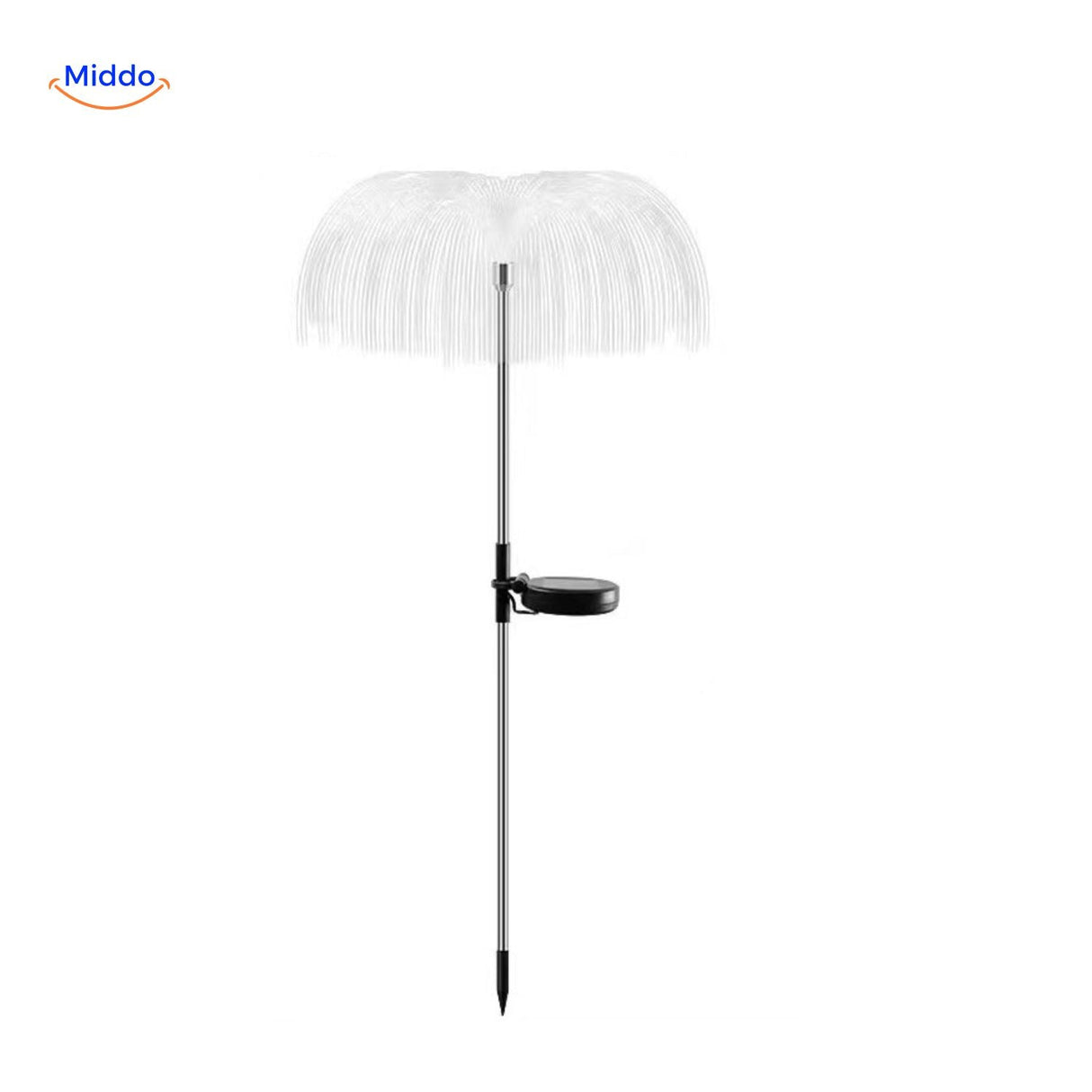 JellyGlow solar light with umbrella-style design and shiny fiber optic decoration