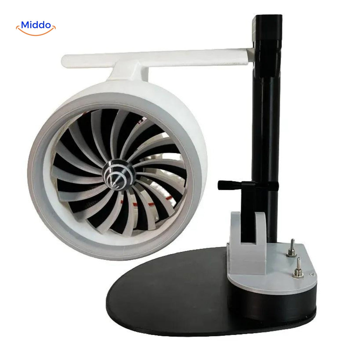 Jetfan desktop turbofan with integrated humidifier and tail flame feature.
