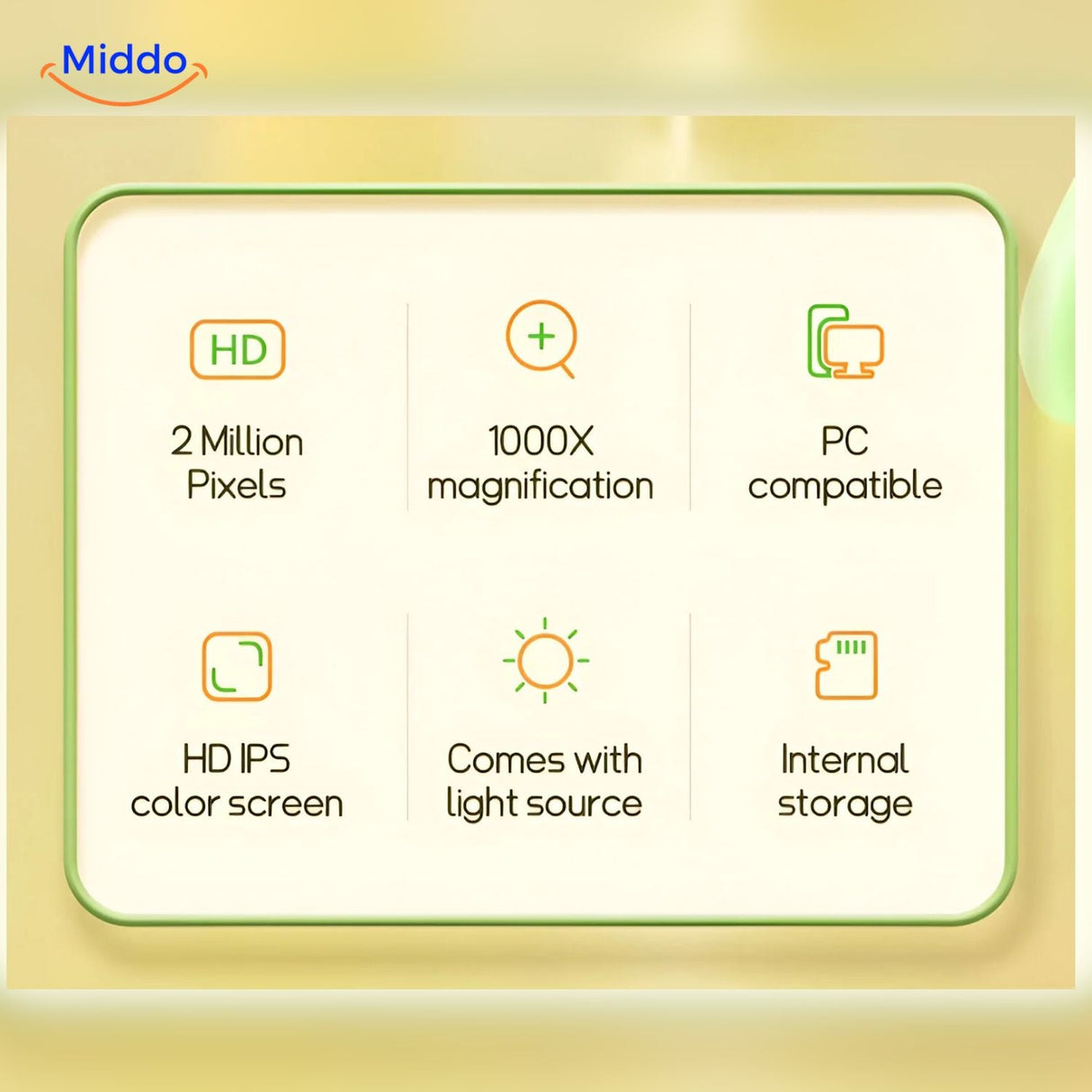 Clear HD IPS color screen displays detailed magnified specimens with vibrant colors.