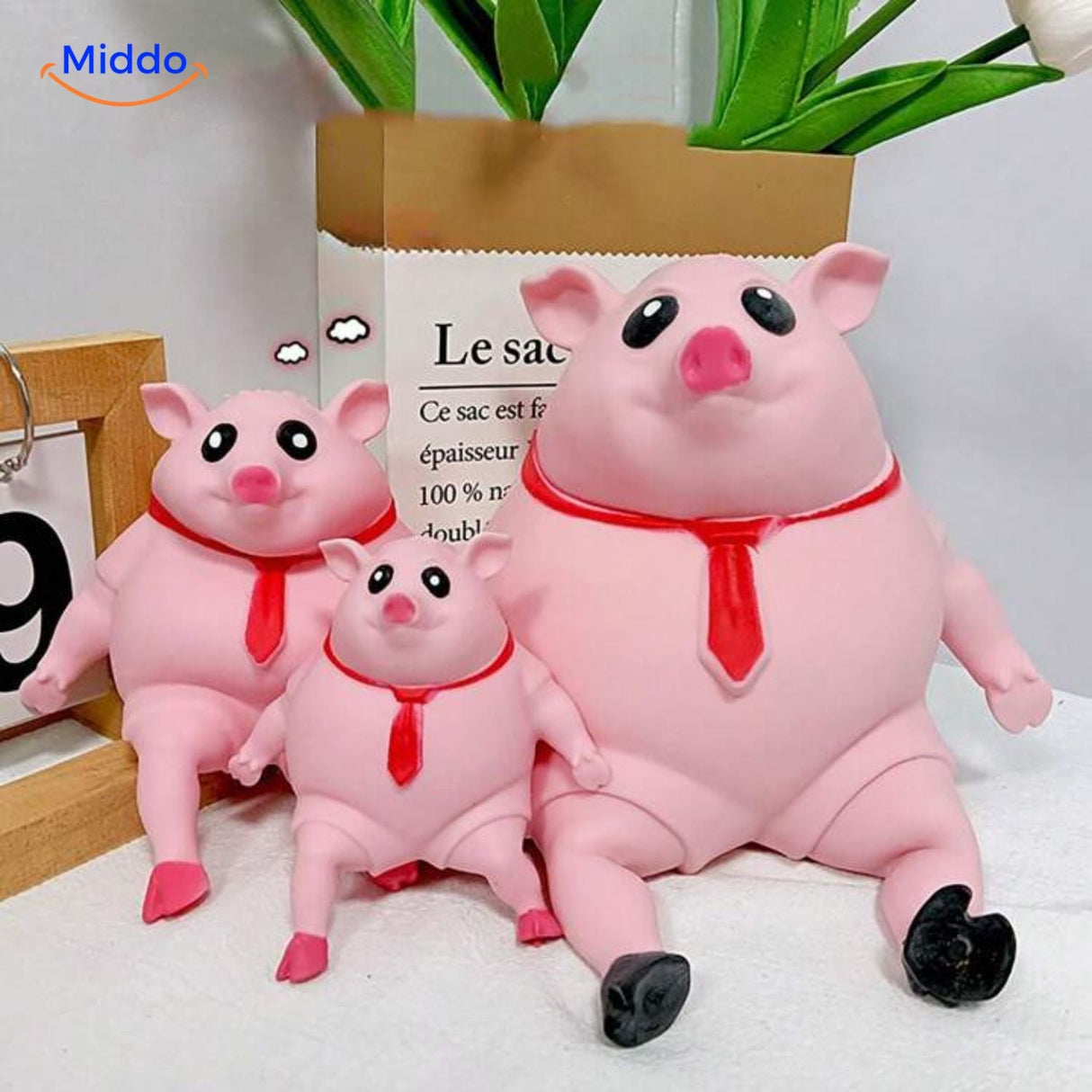 Soft squishable LalaPig toy highlighting charming design and huggable appeal.