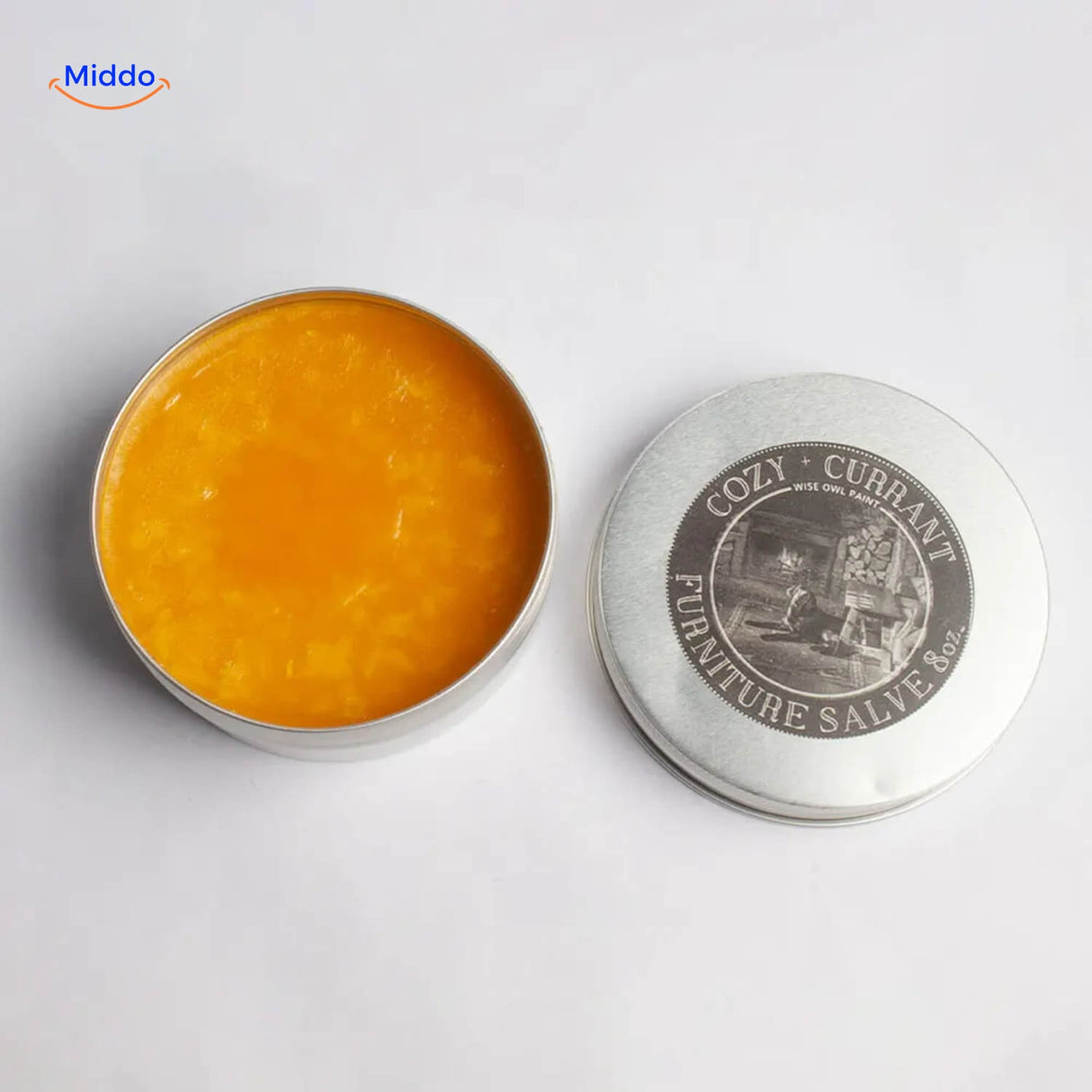 Leather-restoring balm packaging displaying product name and usage instructions.