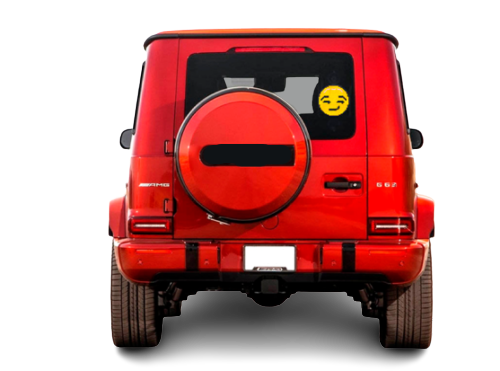 LED car window display with animated emoji content