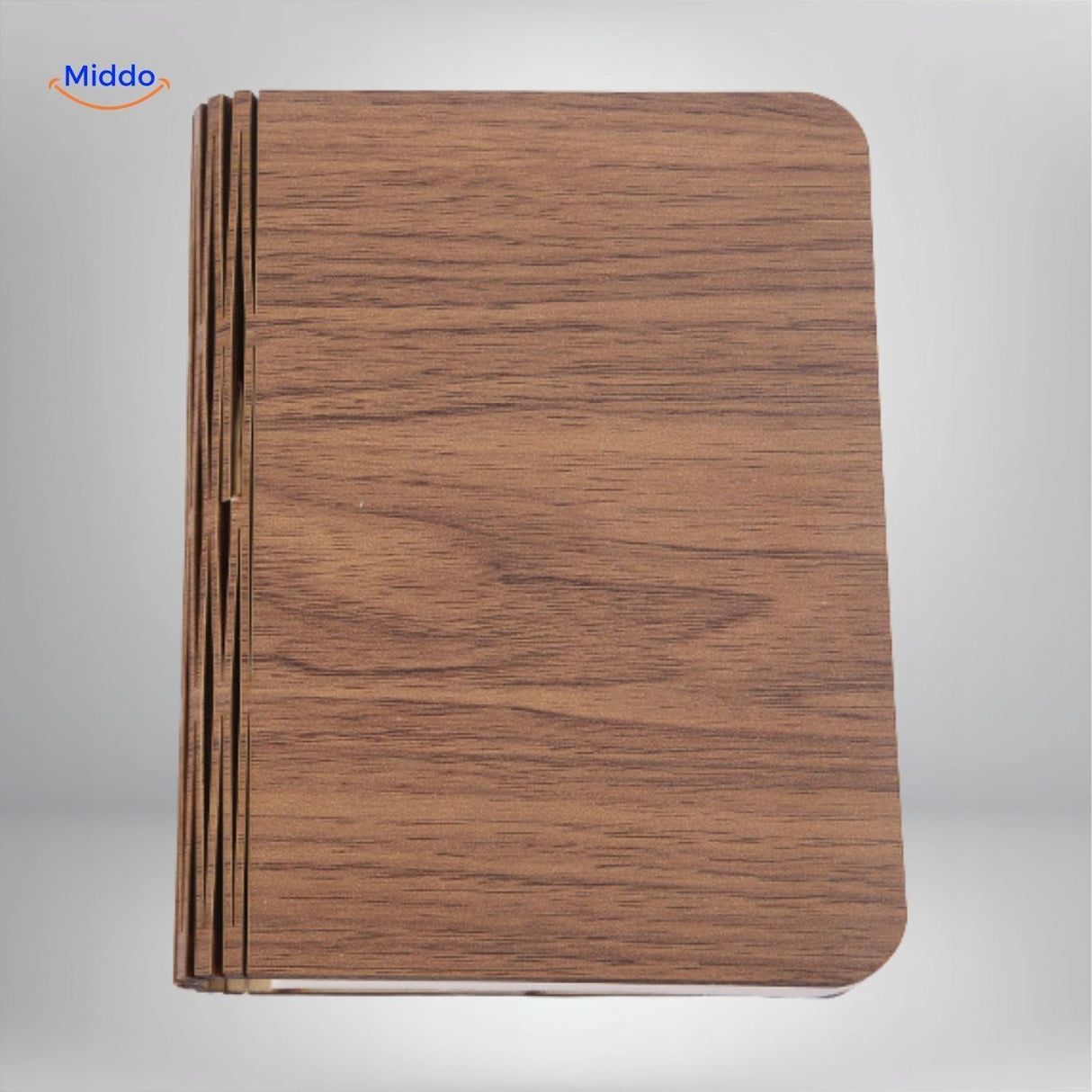 LED desk lamp with modern wood finish in contemporary minimalist style