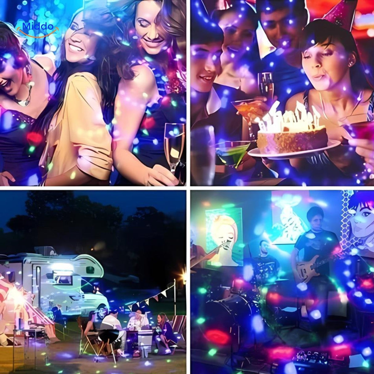 Dynamic LED magic ball creating unforgettable colorful stage lighting effects.