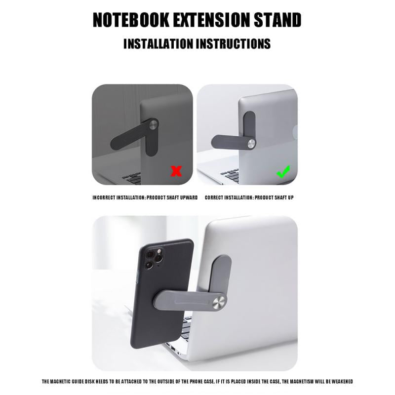 MagnetClip phone mount installation instructions and quick setup steps for laptop mounting.