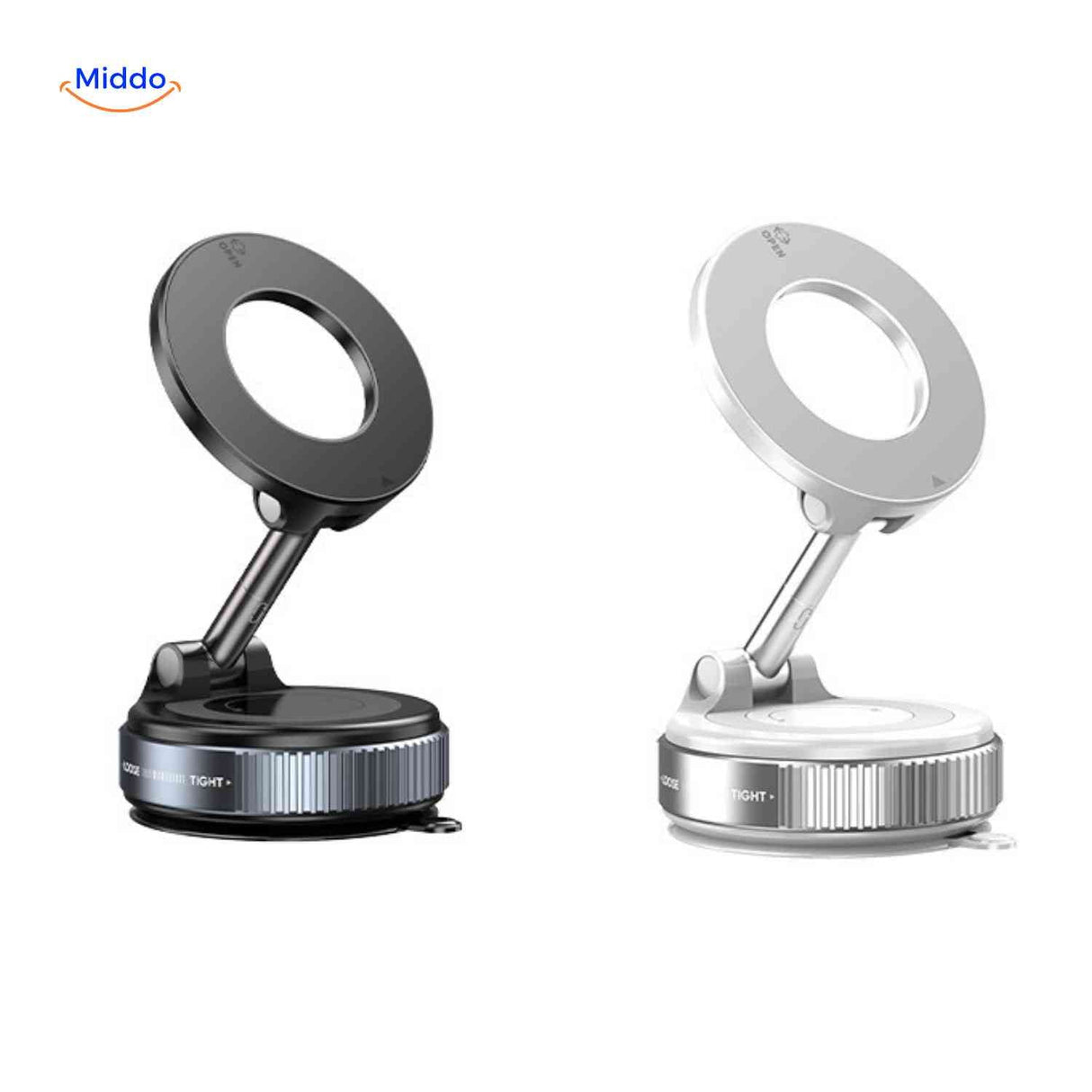 Strong magnetic grip phone holder in use on car dashboard during a drive, portrait orientation