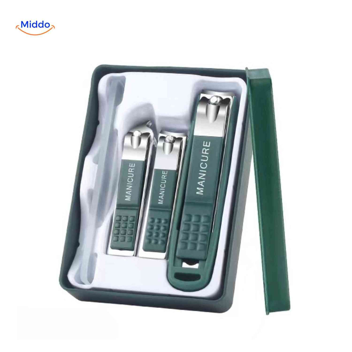 Clipora manicure set with modern storage case for organization.
