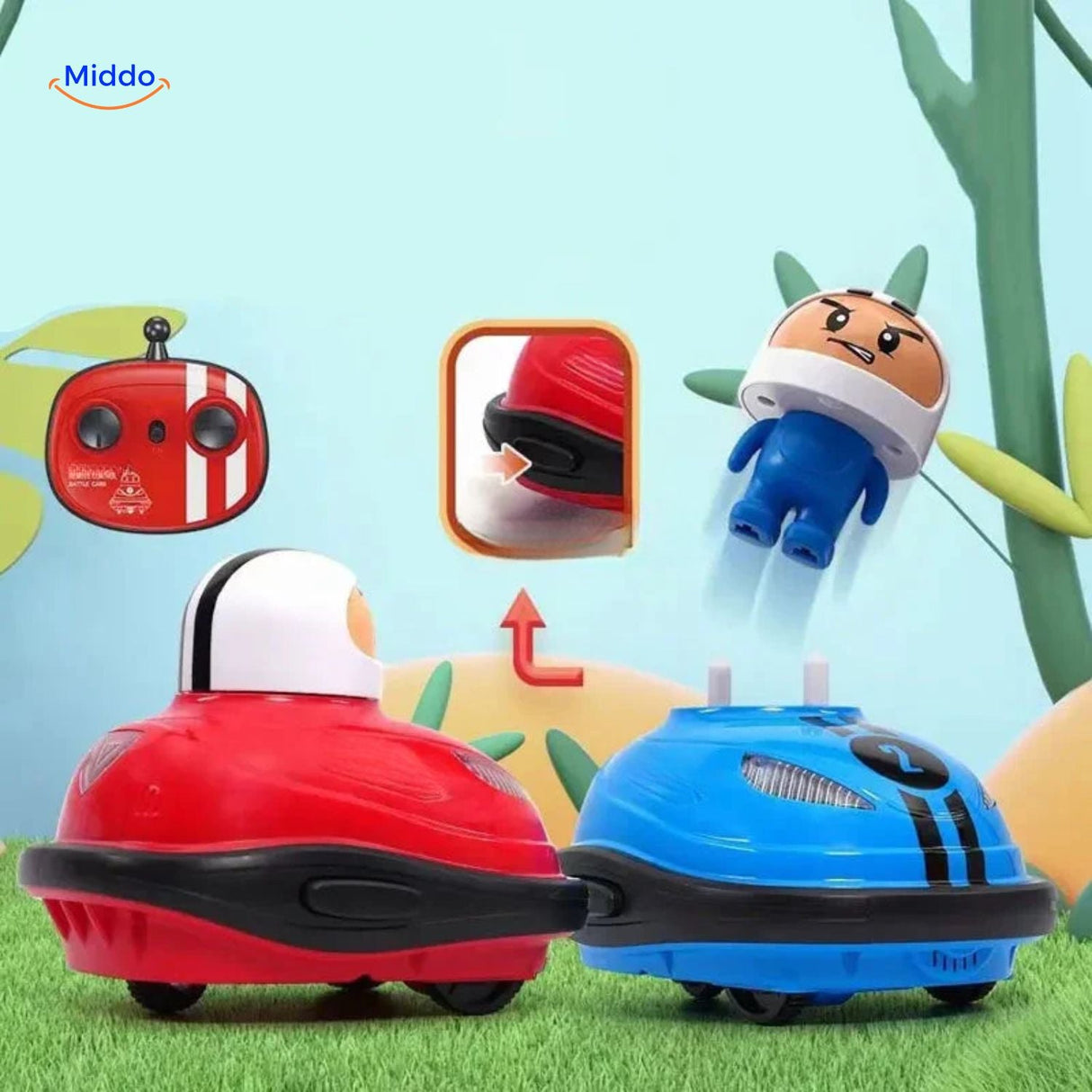 Kids racing mini RC karts in high-speed action-packed gameplay.
