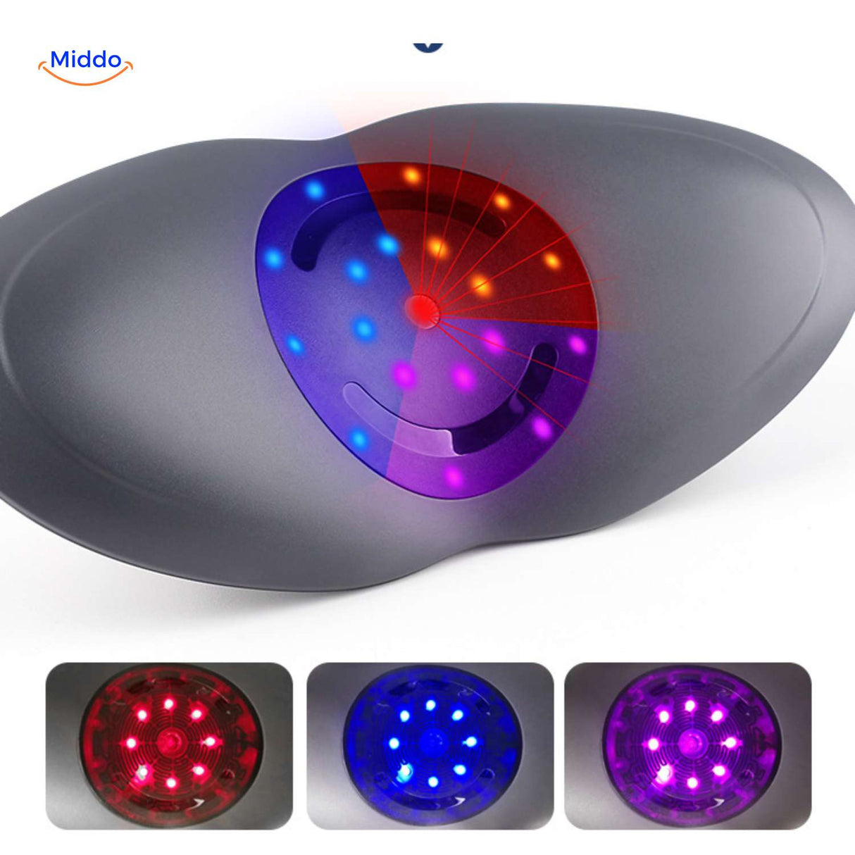 Multicolor light therapy back massager for deep muscle relaxation and healing.
