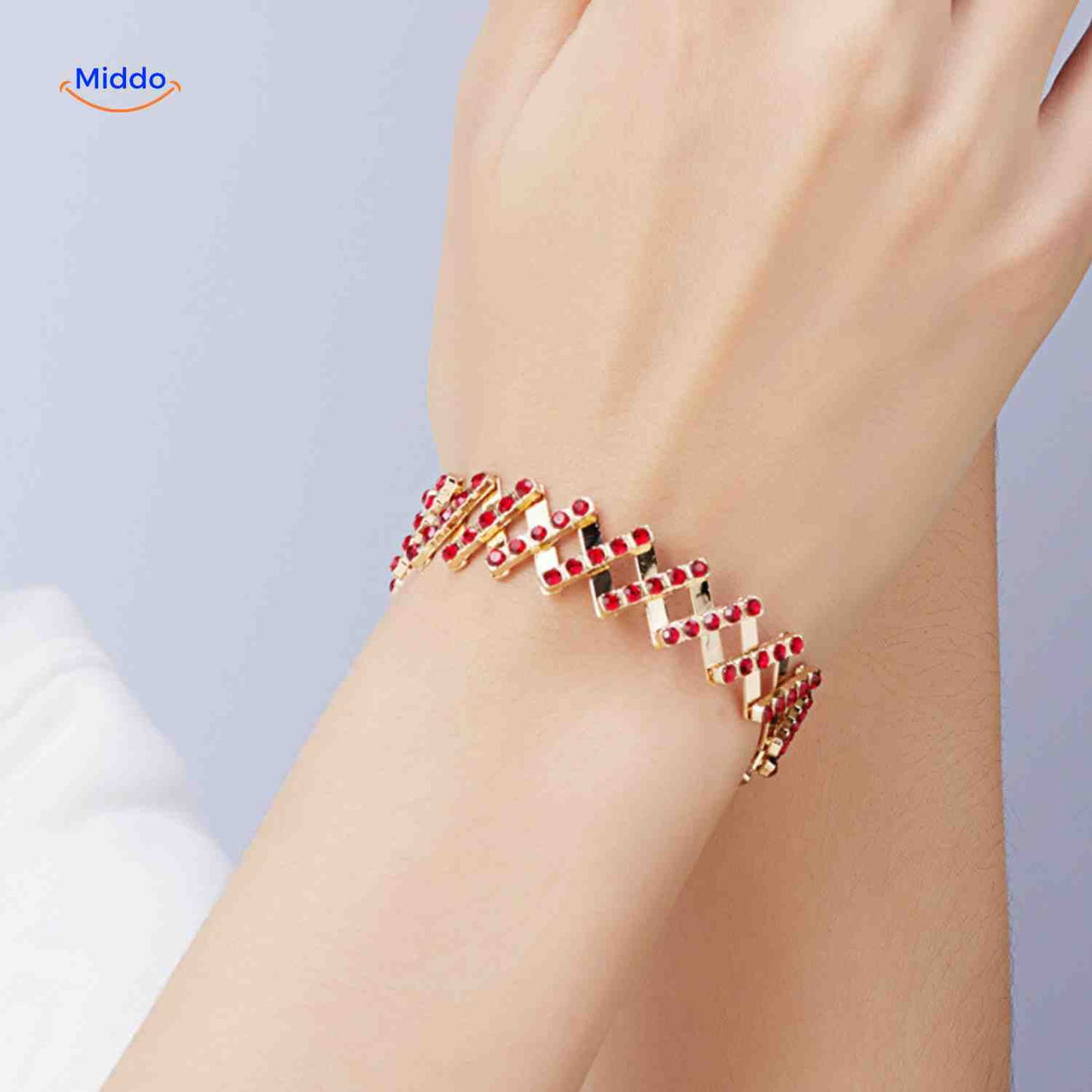 Multicolor wide adjustable ring with crystal rhinestone details.