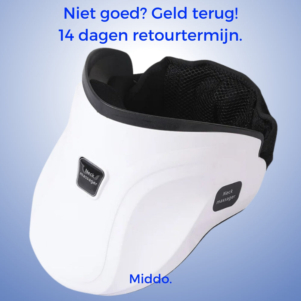 Neck massager backed by return guarantee ensuring customer satisfaction.