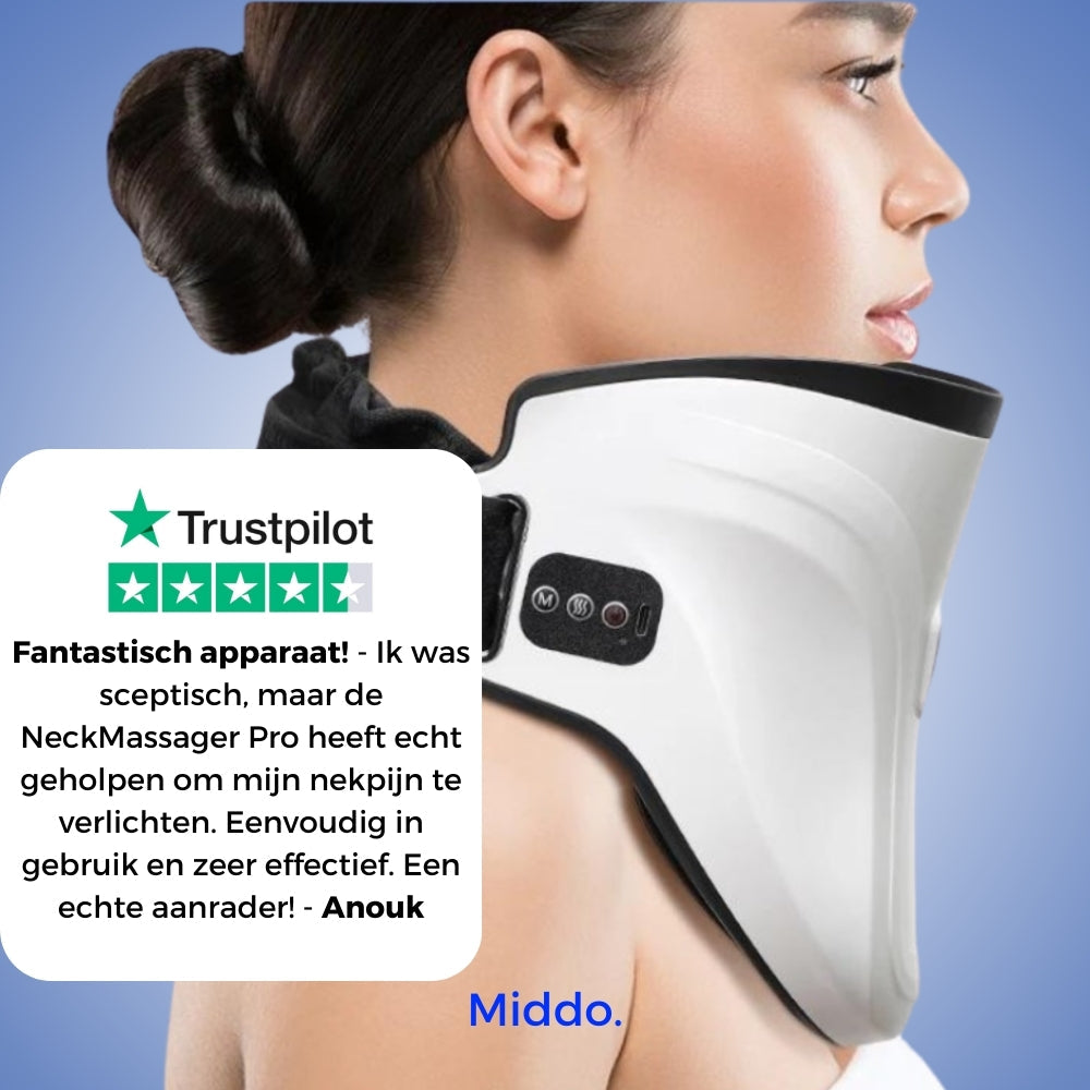 Customer testimonial showing real results with the cervical neck massager.