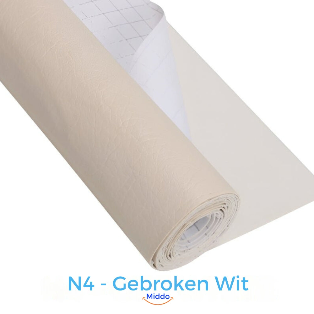 Off-white leather repair patch ideal for cream and neutral-toned upholstery.