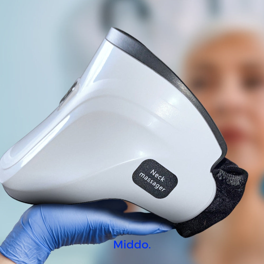 Handheld cervical massager demonstrating portability and ease of use.