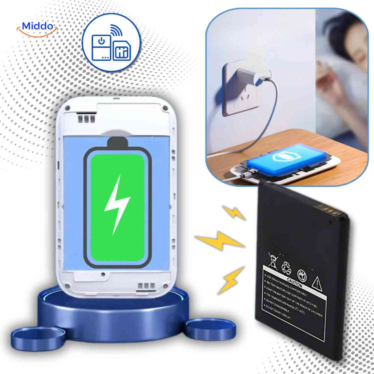 Portable router features removable battery and USB Type-C charging.