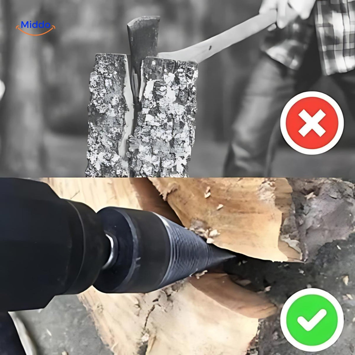 PowerSplit wood splitter with ergonomic grip design for comfortable and safe operation.