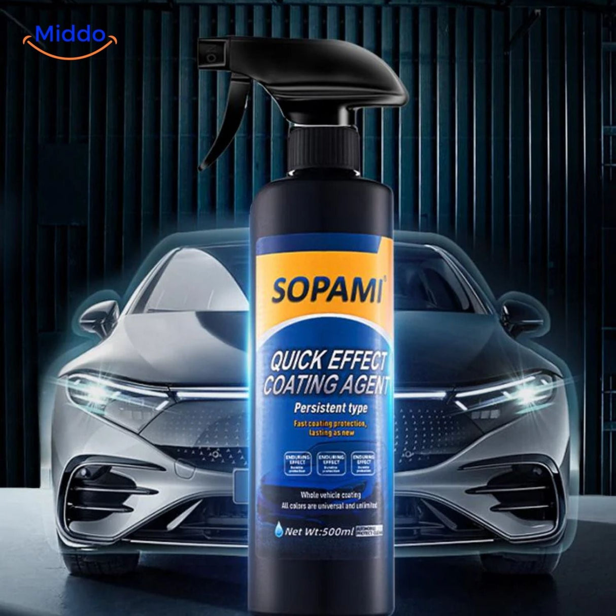 Fast-acting nano crystal coating applied to vehicle surface for instant high-gloss protection