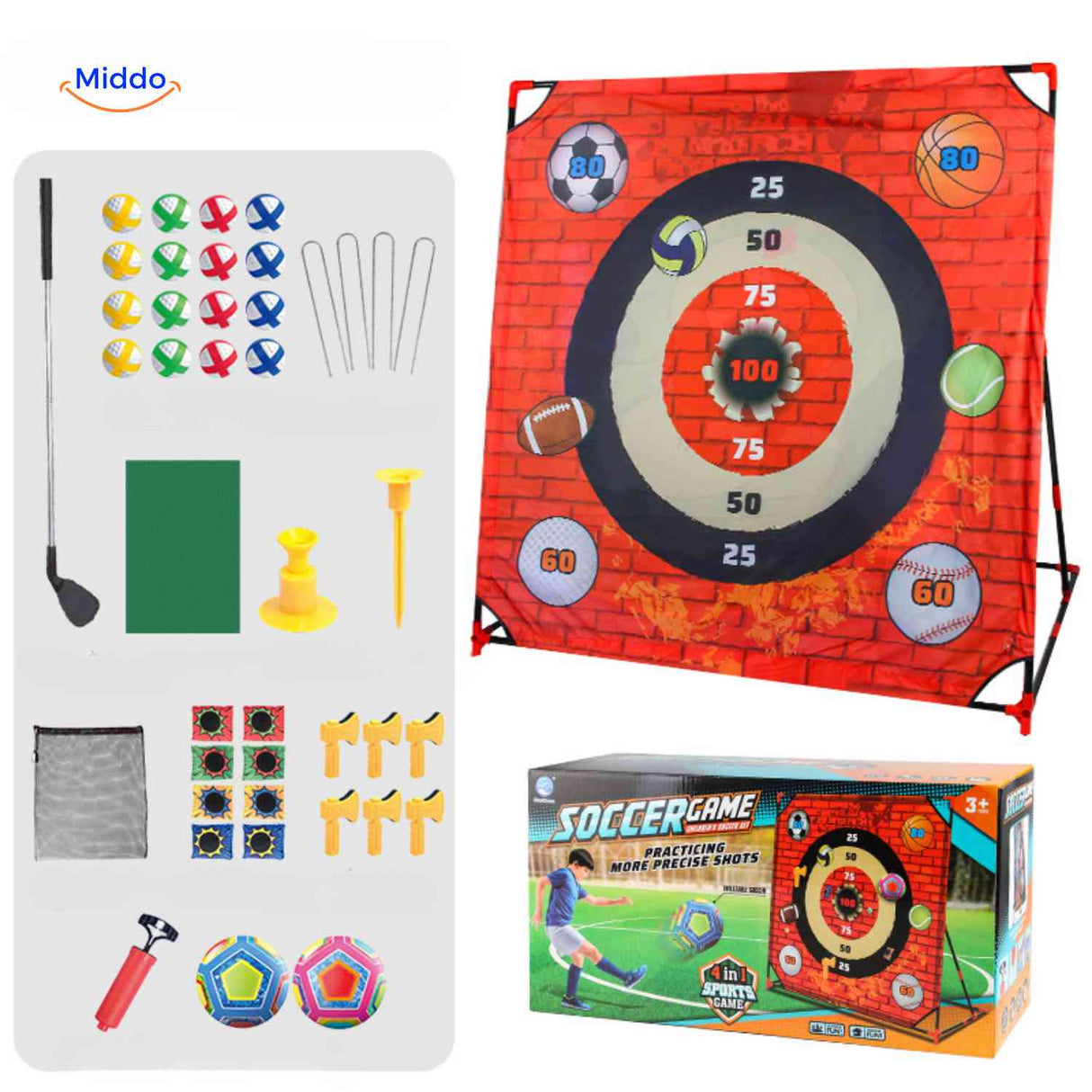Red target shooting sport game designed for outdoor active play.