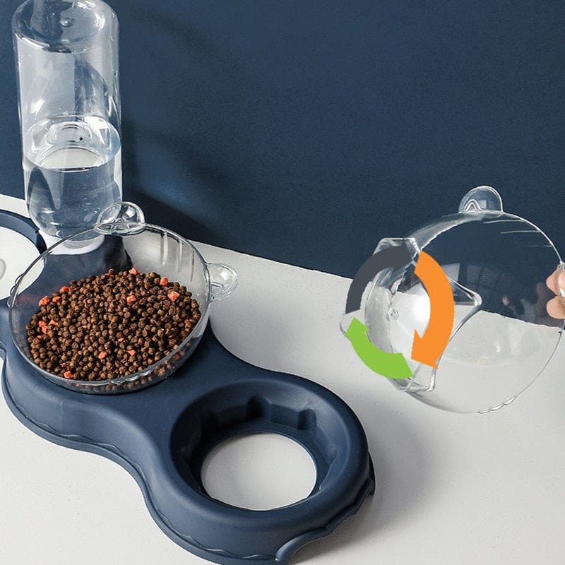 Removable bowls from the TripleFeeder cat feeding tray for easy cleaning.