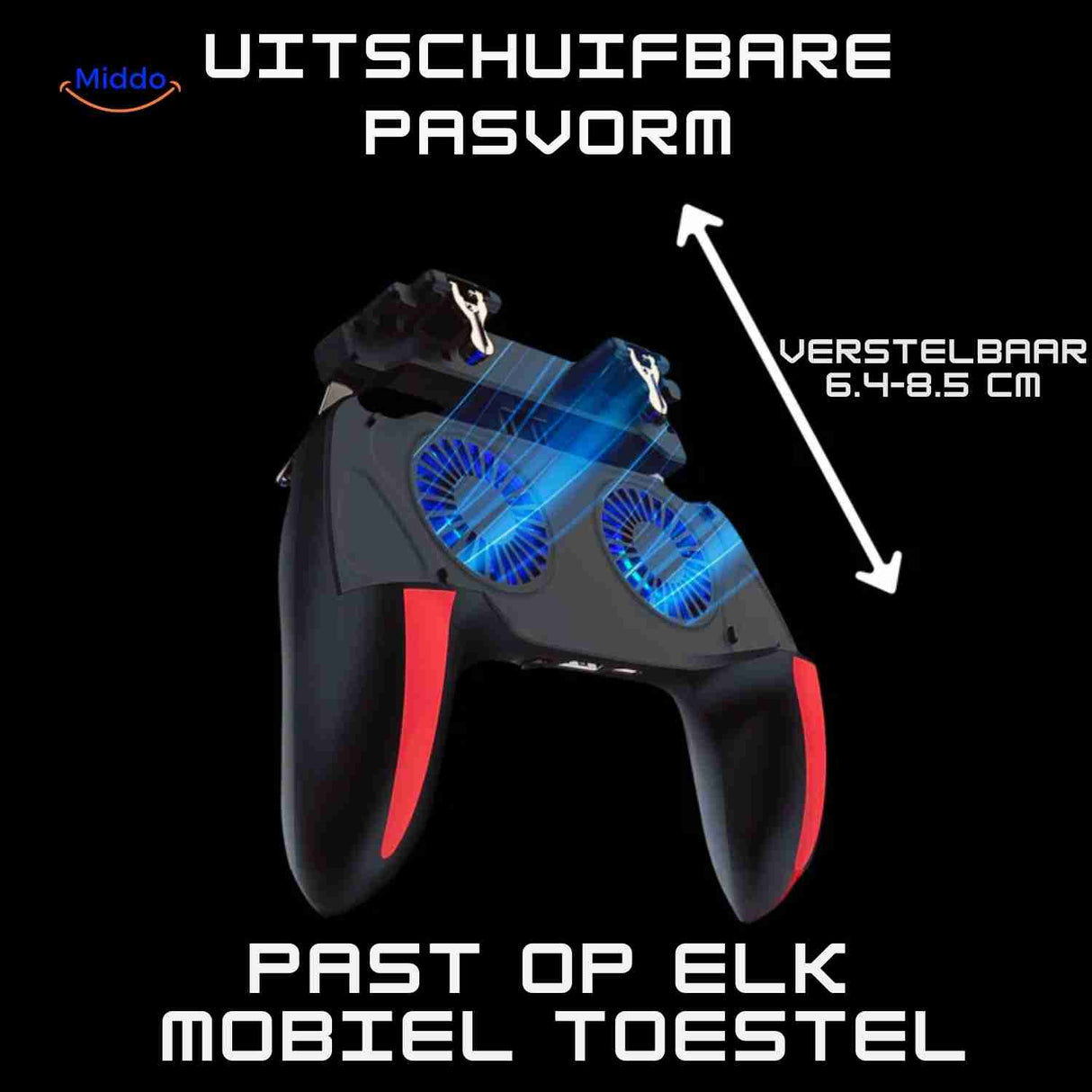 GameFlex H10 gaming controller with retractable phone holder fitting all mobile sizes.