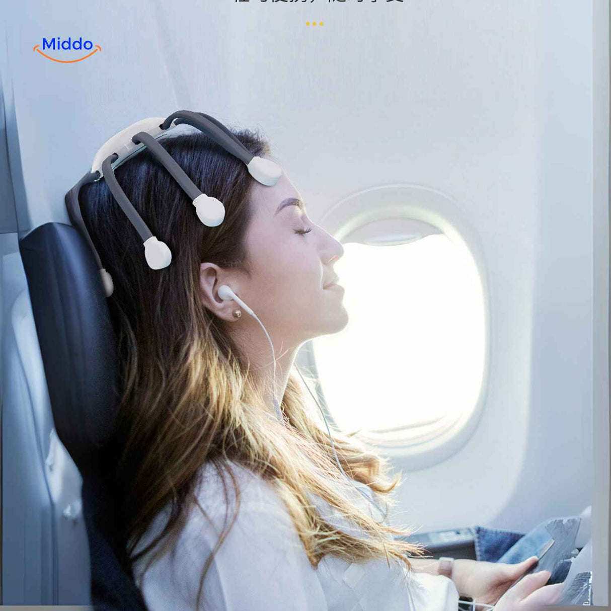 Compact electric scalp massager highlighting its travel-friendly size and lightweight build