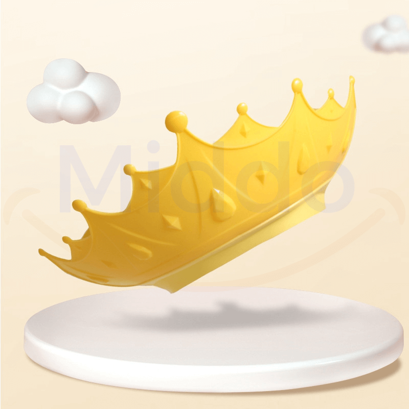 Yellow ShampooCrown shower shield close-up on white background.