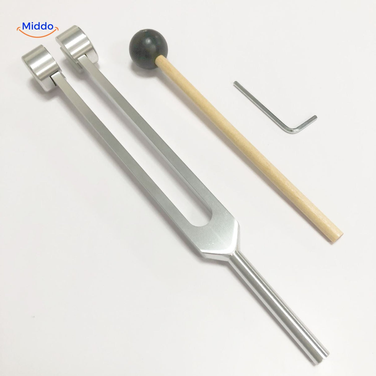 Silver round head tuning fork, 24.5cm therapeutic healing fork.