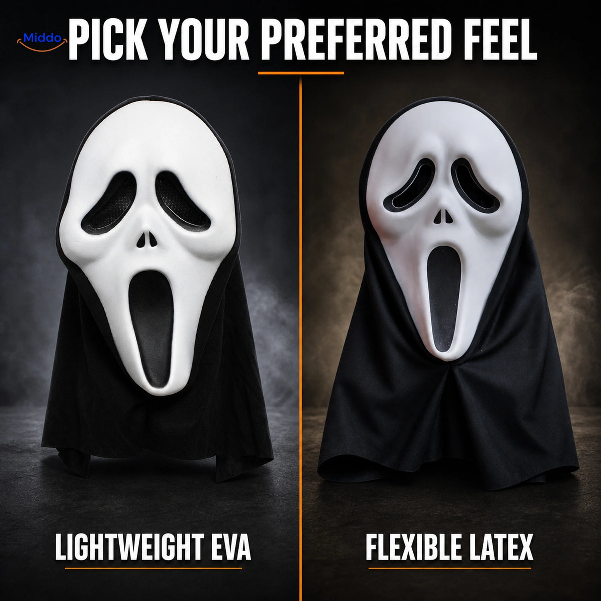 Skullora lightweight EVA and flexible latex Halloween mask comparison