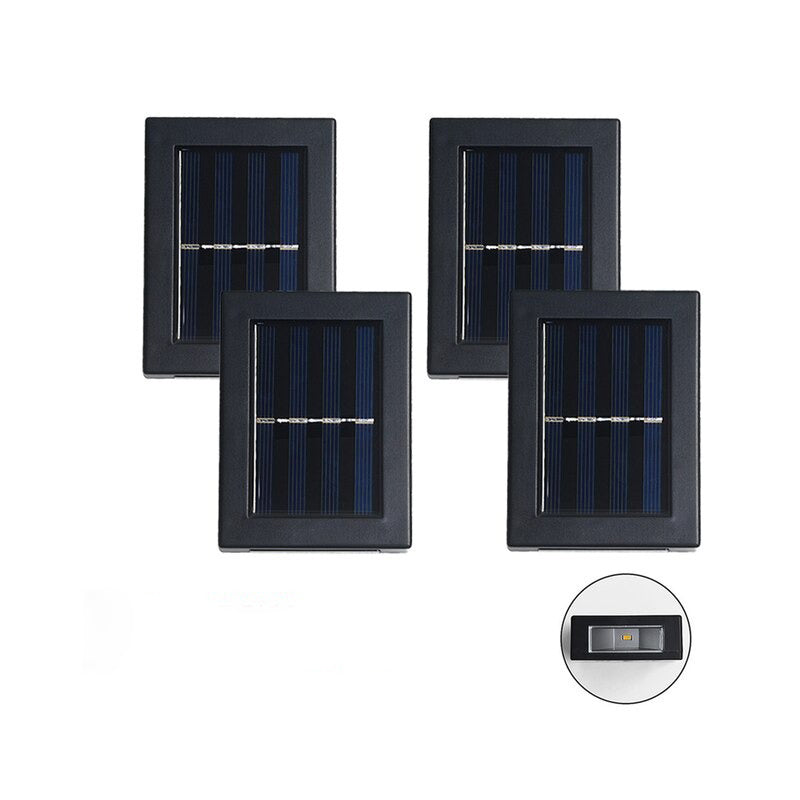 Solar garden lights with four solar panels for enhanced charging.