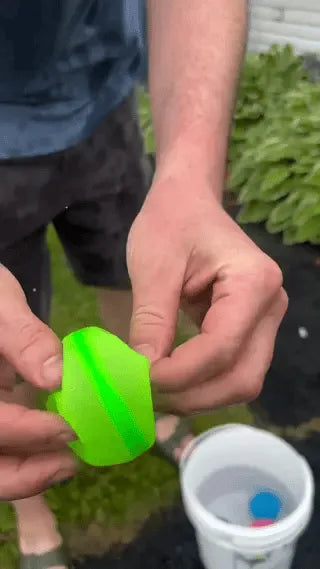 Splashora demo video showing a reusable water balloon being filled