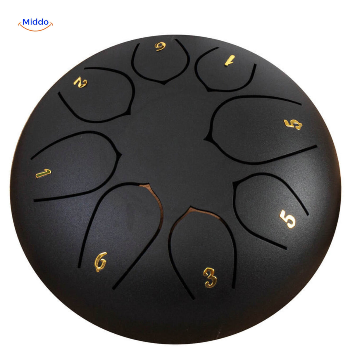 Matte black steel tongue drum classic color meditation instrument.