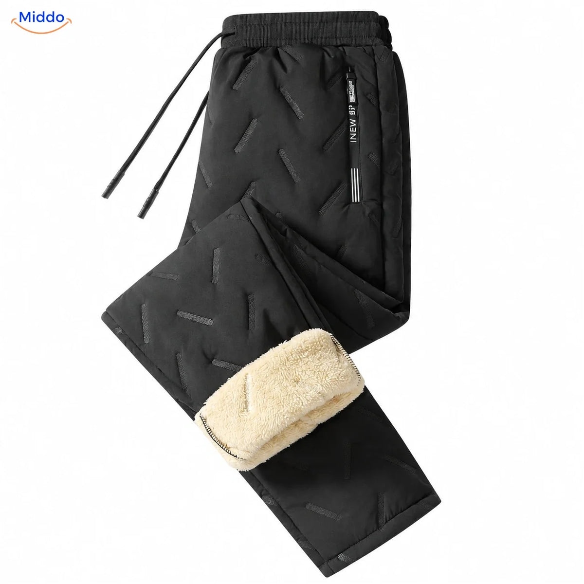 Thermoflex fleece lined winter pants in black, straight leg
