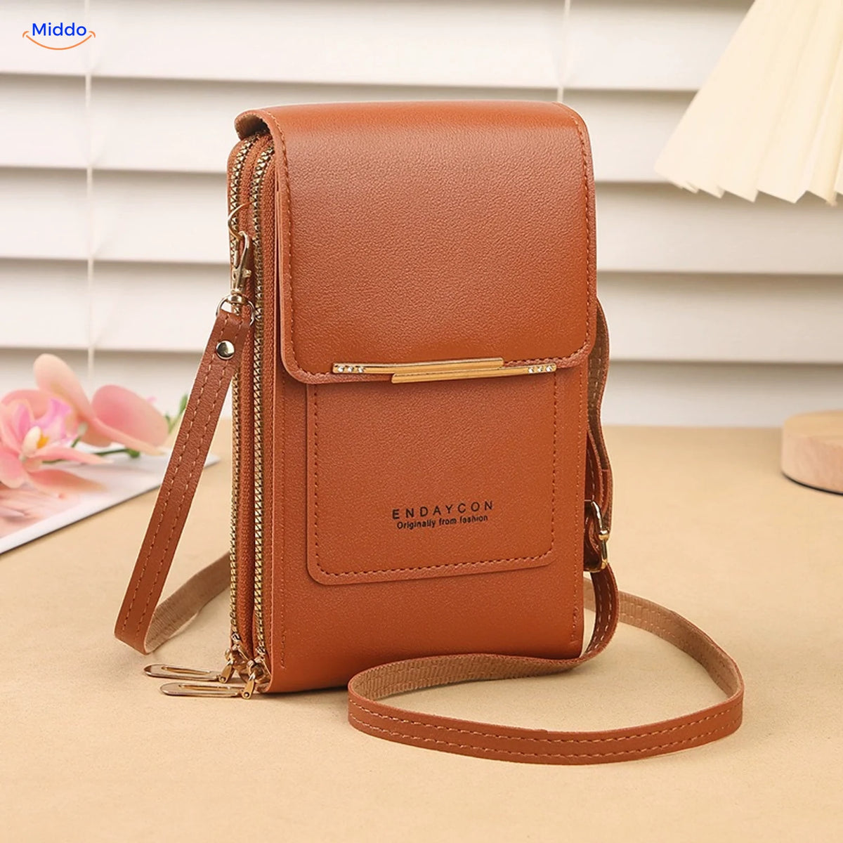 TouchScreenGo crossbody phone bag, brown