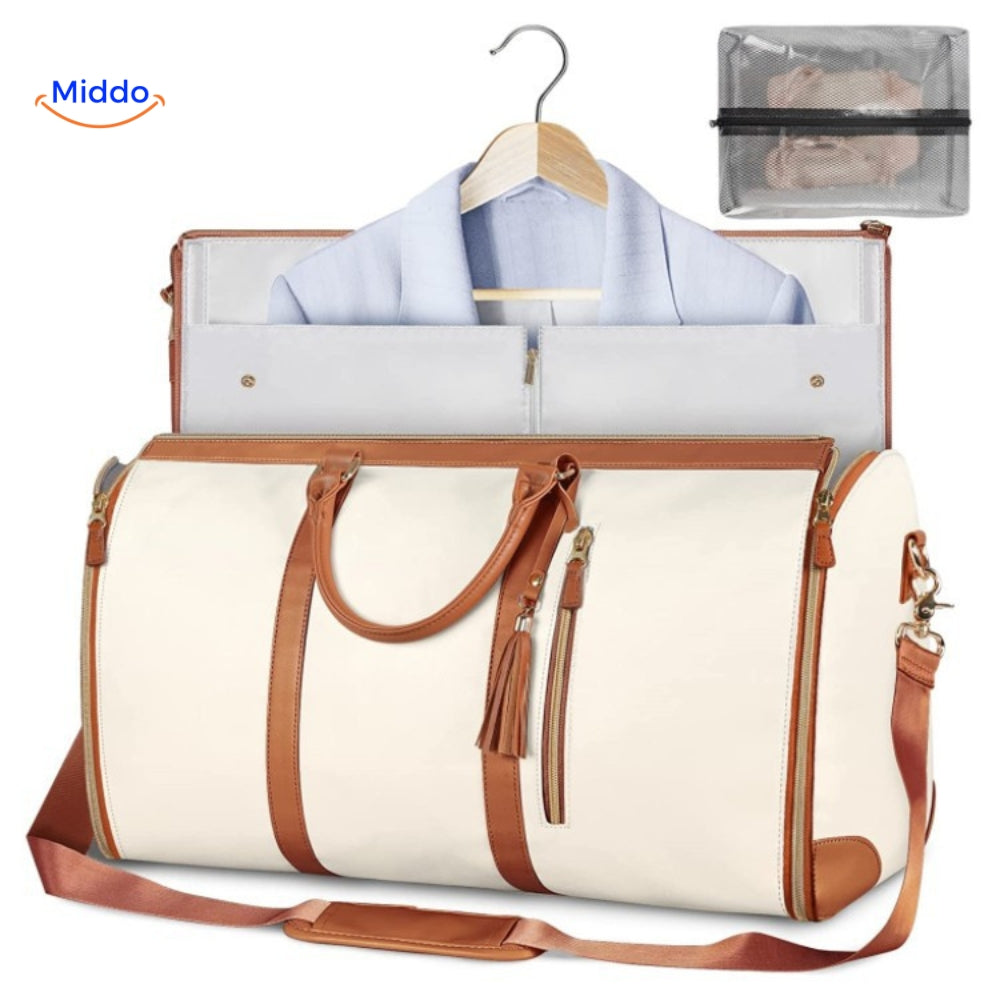 TravelPro luxe garment duffel in crisp white finish.