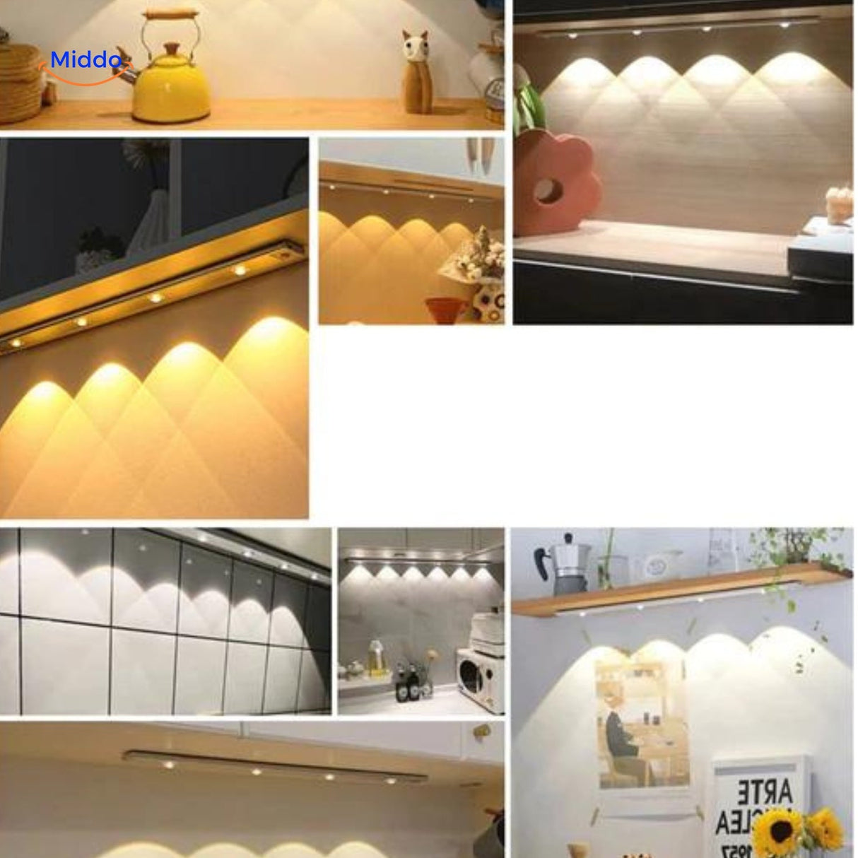 USB powered LED motion sensor light illuminating modern home living space.