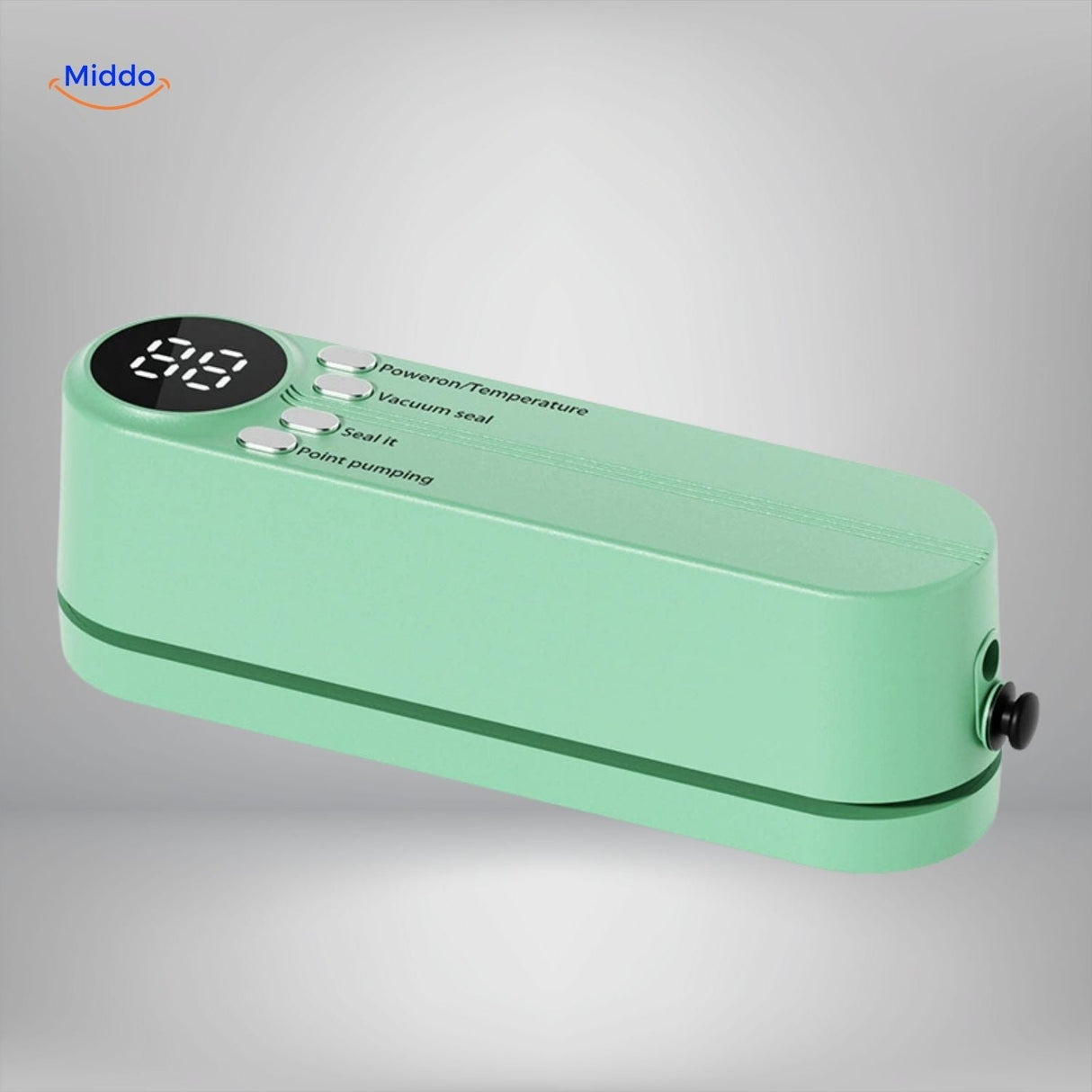 Vacuum sealer with built-in temperature display for precise sealing control.