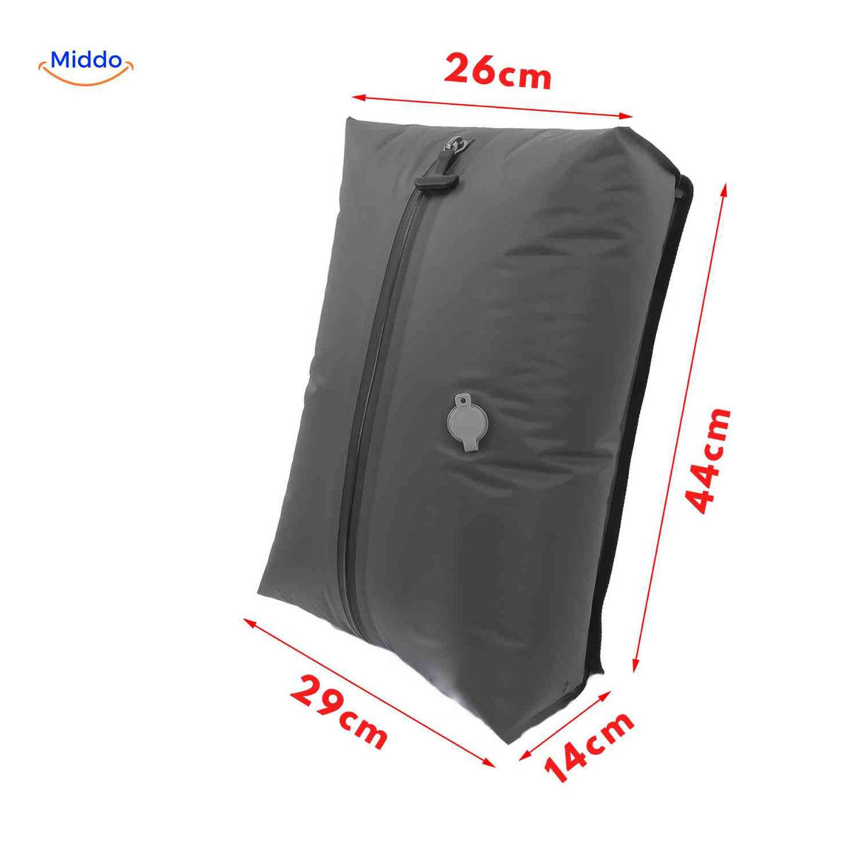 Vacubag waterproof vacuum travel compression bag with zipper and air release valve.