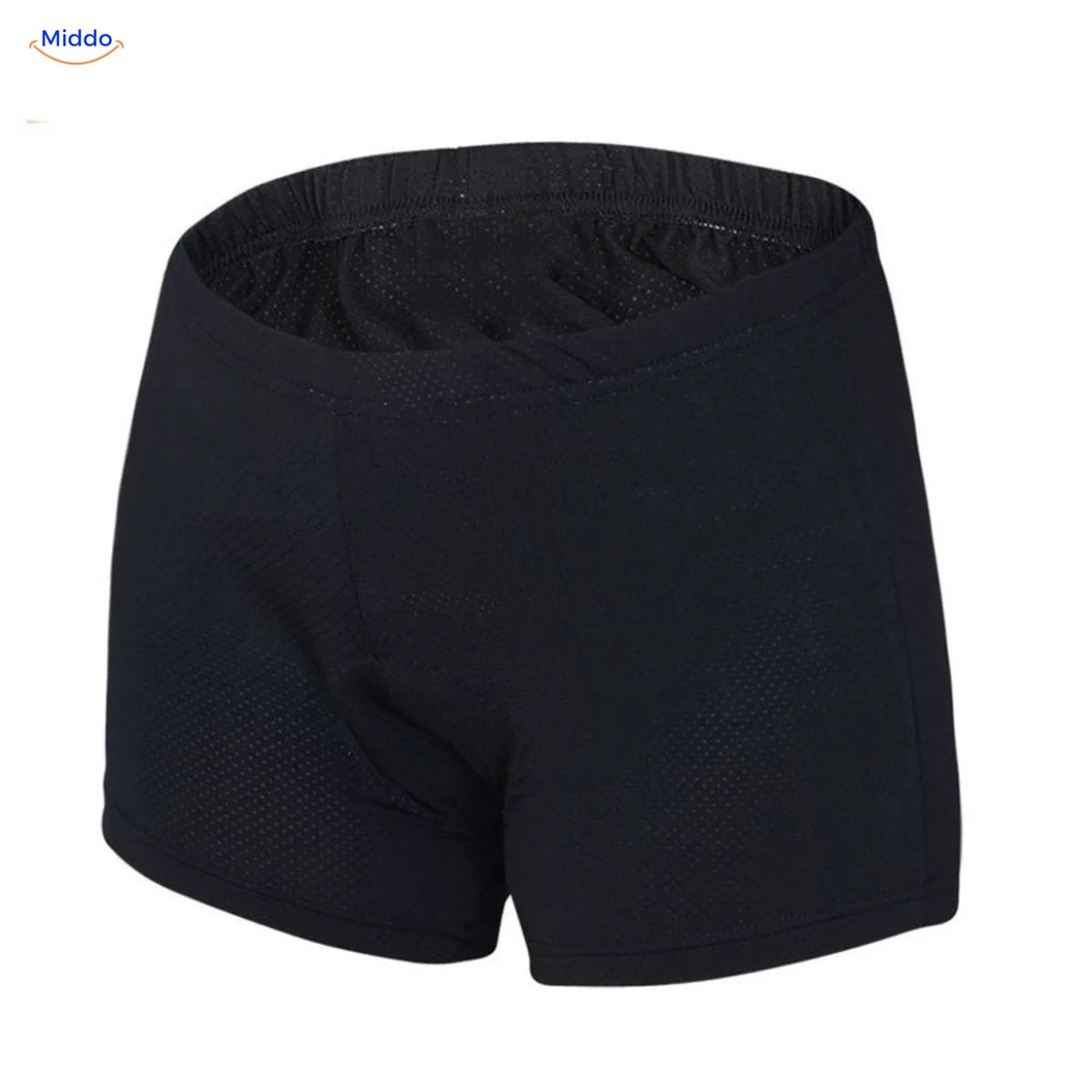 Front view of black cycling underwear for women