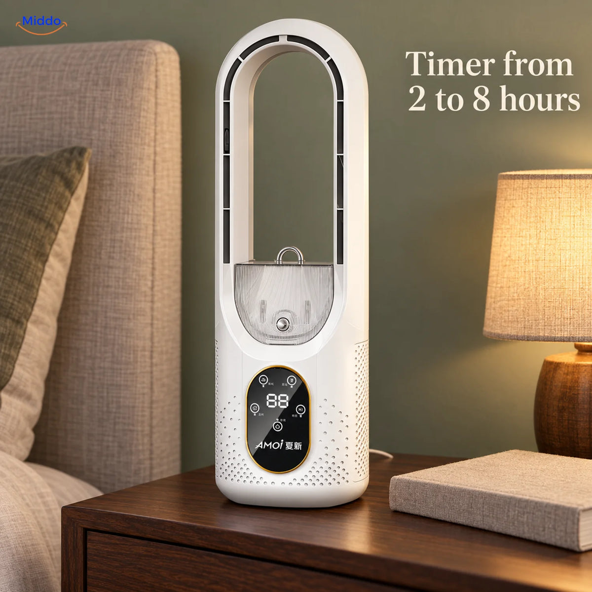 Breezelite™ USB Bladeless Desktop Tower Fan | 6-Speed USB Desk Fan - timer