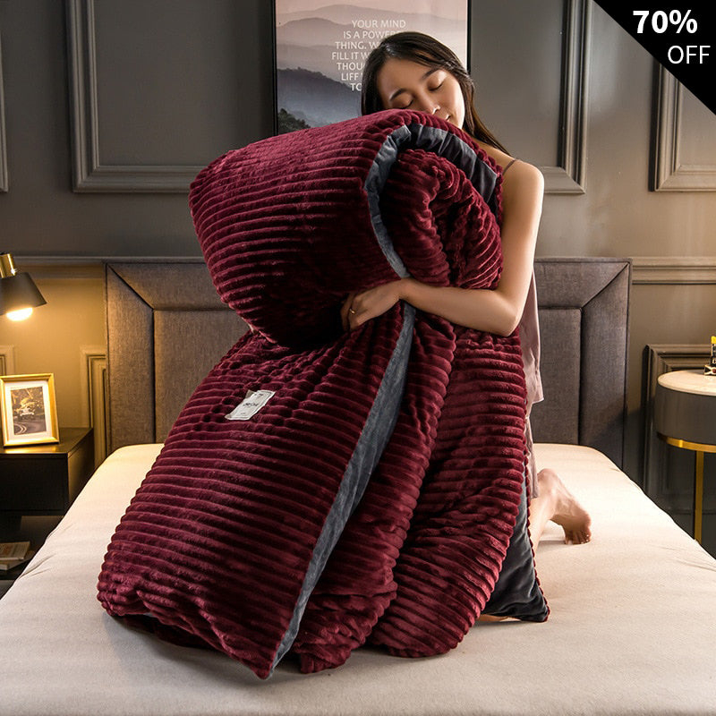 Wine red velvet fleece pillowcase offering luxurious softness and elegant bedroom style.