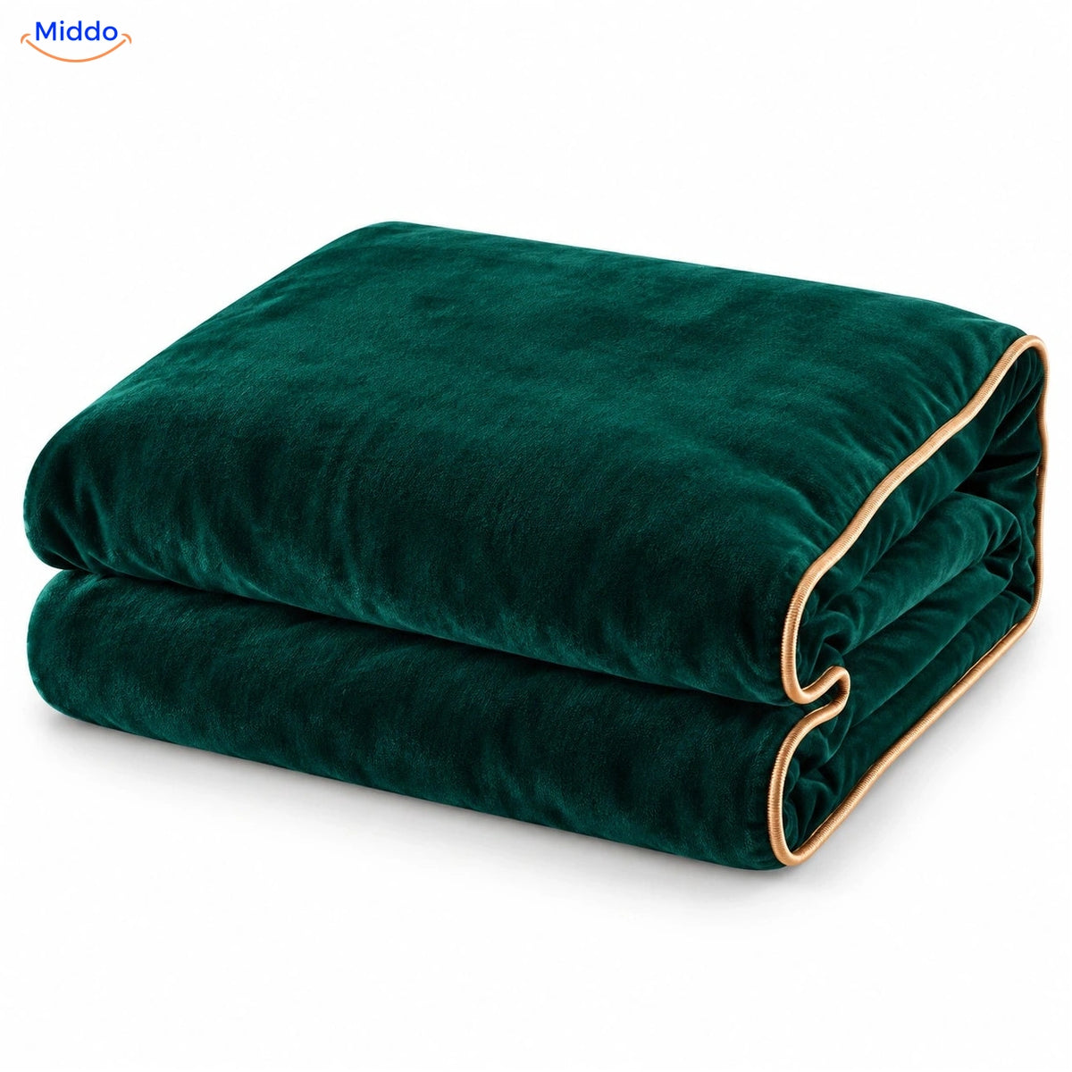 Velvety plush duvet cover in Dark Green