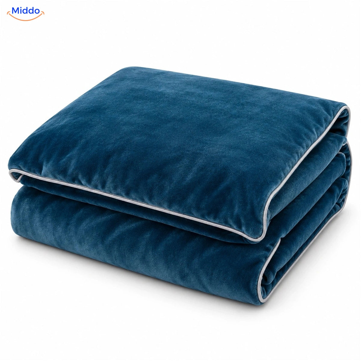 Velvety plush duvet cover in Denim Blue