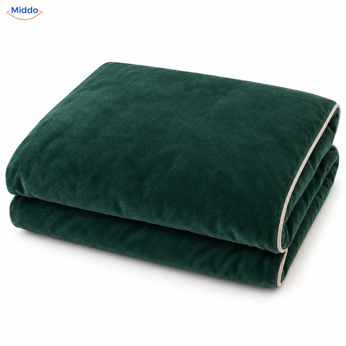 Velvety plush duvet cover in Emerald Green